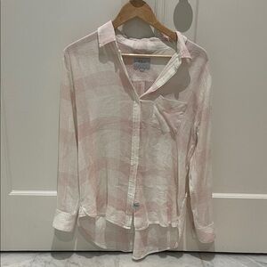 Rails Light Pink and White Checkered Shirt
